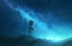 Radio Tower and BLue Night Sky Live Wallpaper