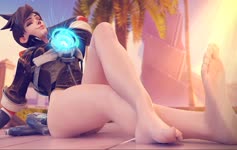 Overwatch Tracer Cute Girl Over The Sun Live Wallpaper
