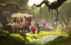 Animals Jam Food Truck in Forest HD Live Wallpaper