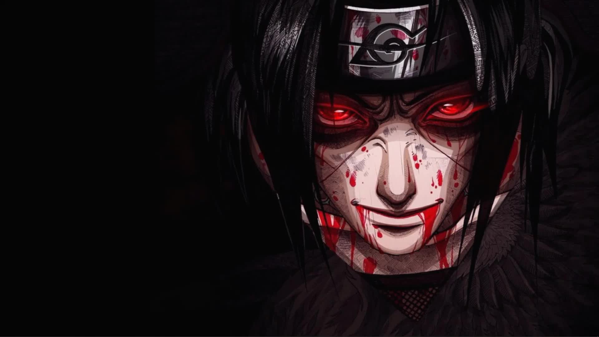Download Itachi In Black Background With Rain Naruto Anime Live Wallpaper