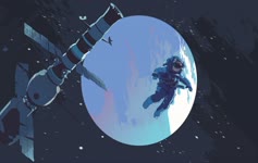 Astronaut In Space With Spinning Planet Live Wallpaper