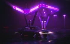 Neon Gas Station Hd Quality Live Wallpaper