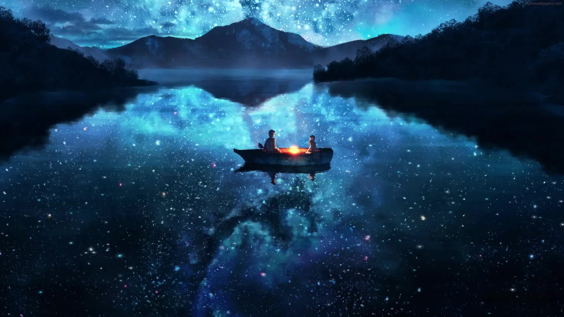 Download Lake Night Sky Free Live Wallpaper