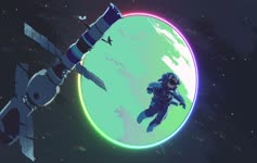 Live Wallpaper Spaceman Satellite Animated
