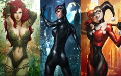 Trio Poison Ivy Catwoman Harley Quinn Live Wallpaper