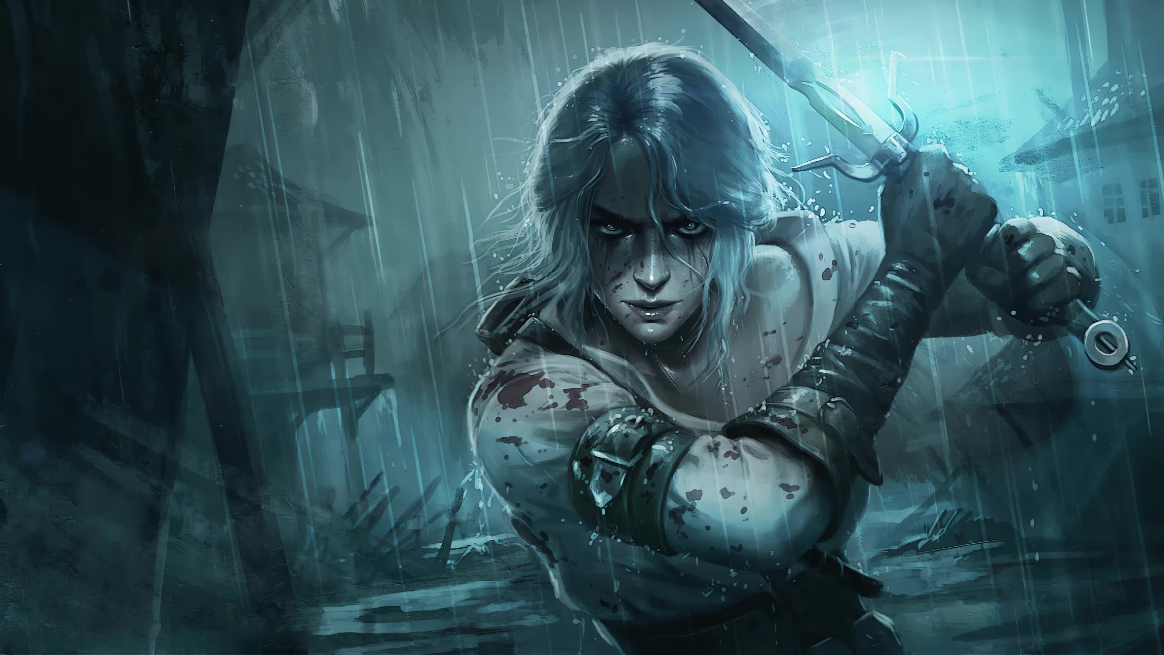 Download Ciri Rain Sword 4k Live Wallpaper