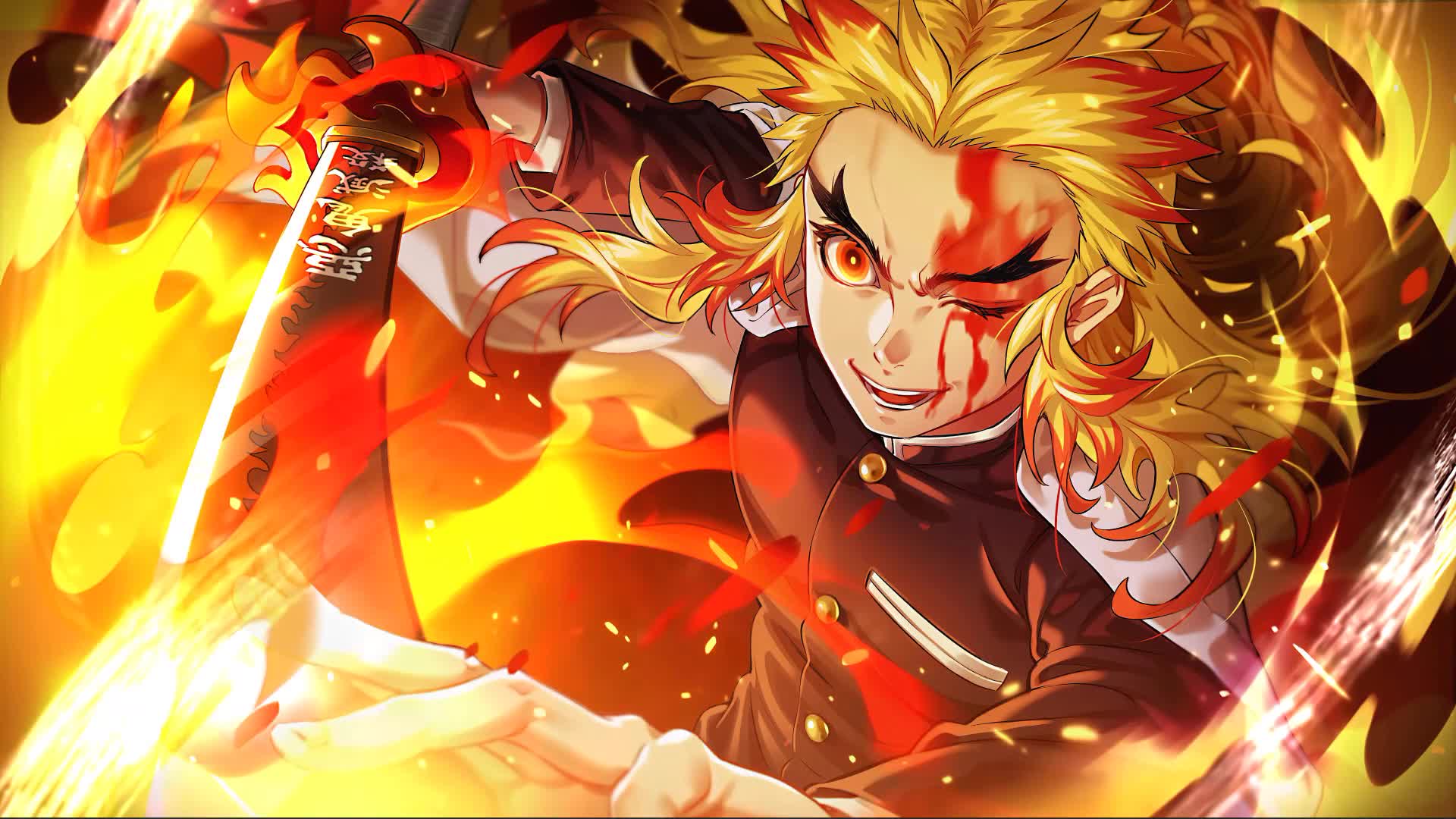 Download Rengoku Animated Desktop Background