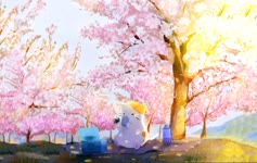 Alone Cat And Cherry Blossom Live Wallpaper