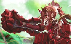 Anime Red Mech Girl Live Wallpaper