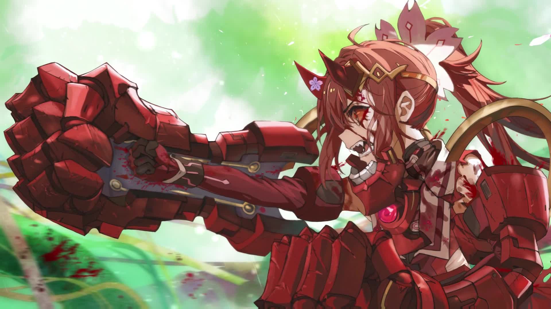 Download Anime Red Mech Girl Live Wallpaper