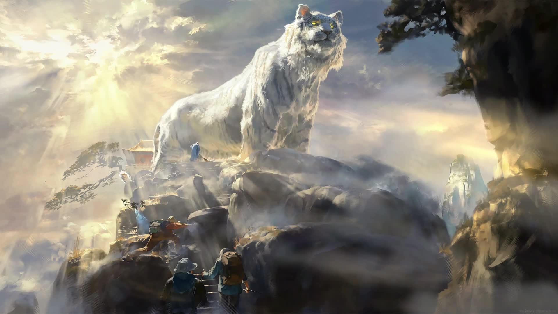 Download Desktop Animated White Tiger Live Wallpaper