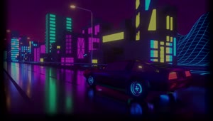 RetroWave Neon City Car Live Wallpaper