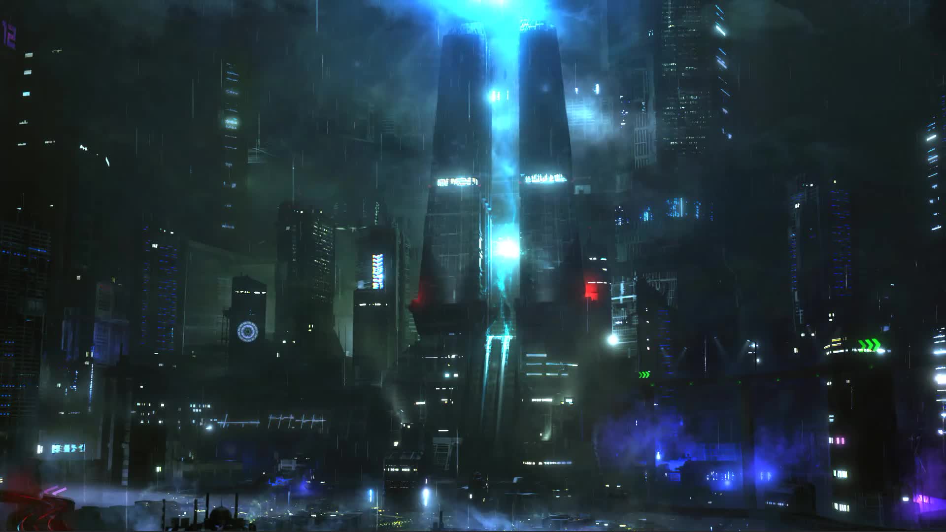 Download Corp City At Night In Rain Live Wallpaper