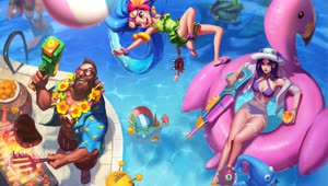 Poolparty Group Animation 3840x2160 4K Live Wallpaper