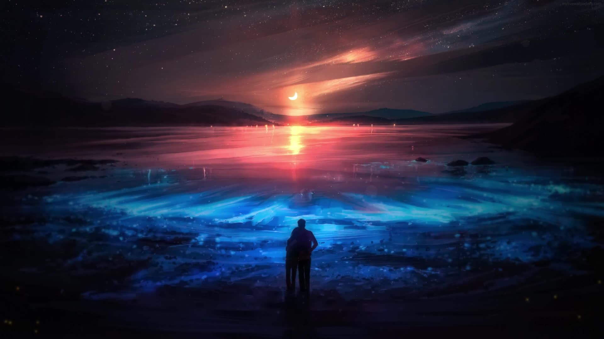 Download PC Animated Evening Love Couple Live Wallpaper