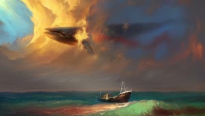 PC Animated Fantasy Whale in the Clouds Live Wallpaper