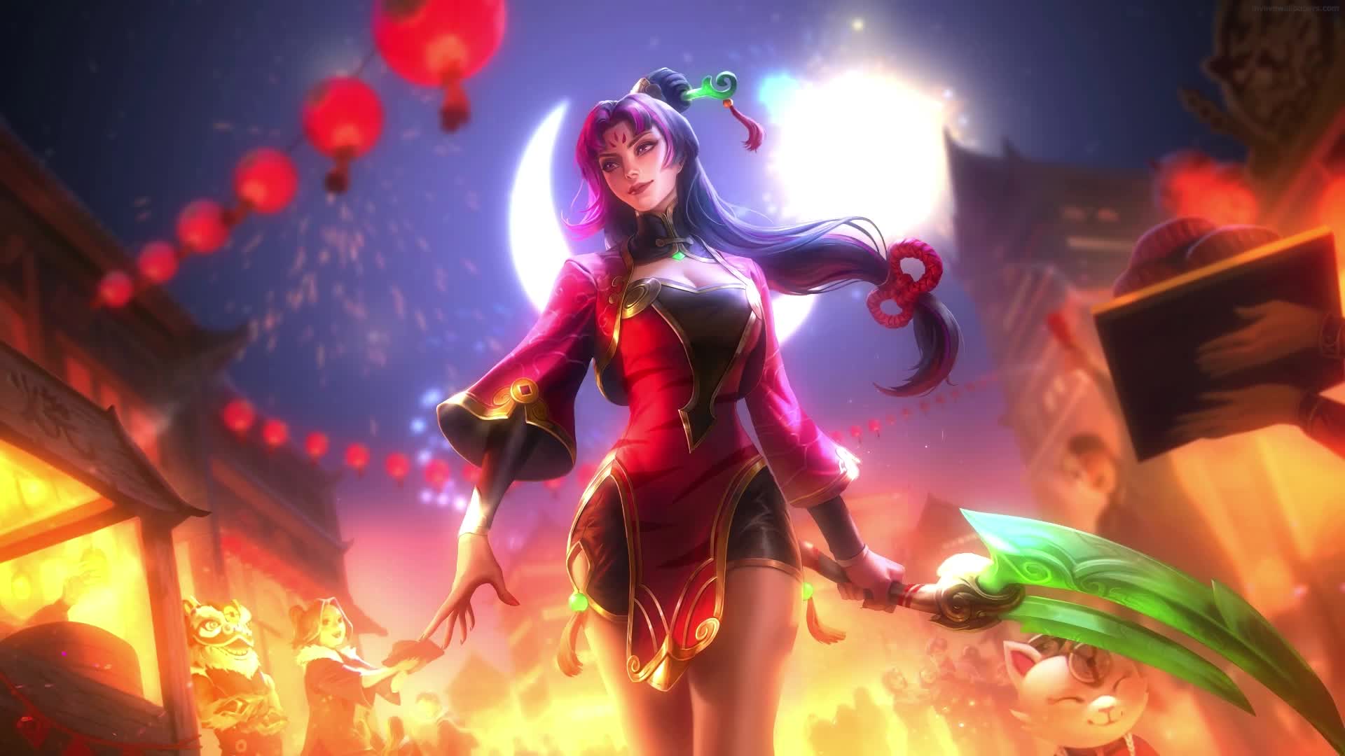 Battle Queen Diana League Of Legends Live Wallpaper - WallpaperWaifu