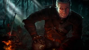 PC Animated Geralt Bonfire Live Wallpaper