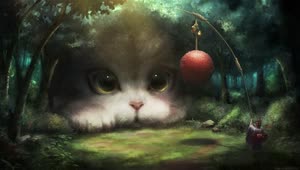 PC Animated Giant Cute Cat Live Wallpaper