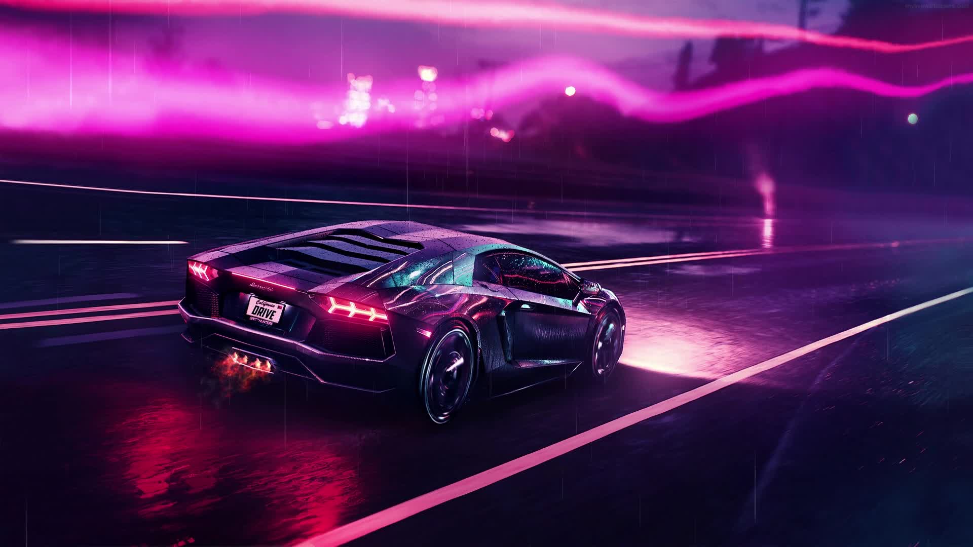 Download PC Animated Lamborghini Rain Live Wallpaper