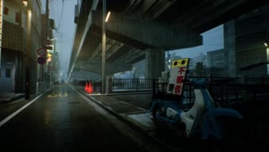 PC Animated Rain Street Ghostwire Tokyo Live Wallpaper