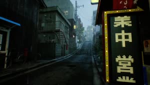 PC Animated Raining Alley Ghostwire Tokyo Live Wallpaper