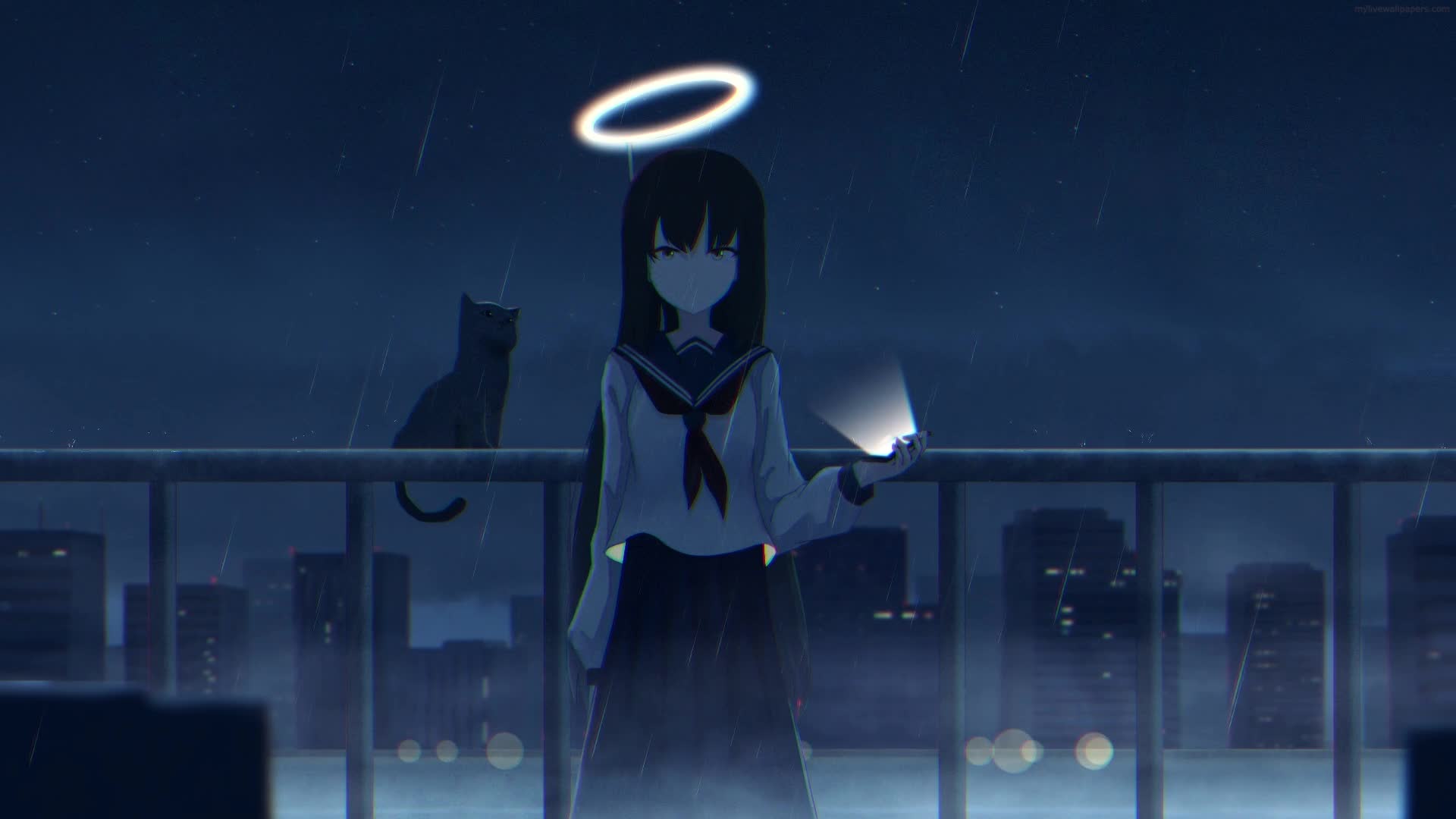 Download PC Animated School Girl Angel Live Wallpaper