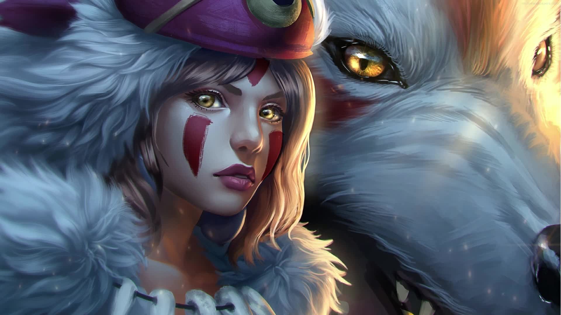 Download PC Animated Shiny Eyes Princess Mononoke Live Wallpaper