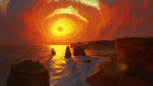 PC Animated Sunset Painting Live Wallpaper