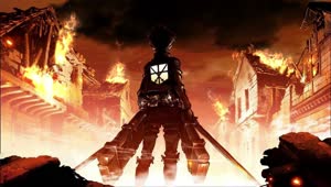 PC Animated Town Fire Attack on Titan Anime Live Wallpaper