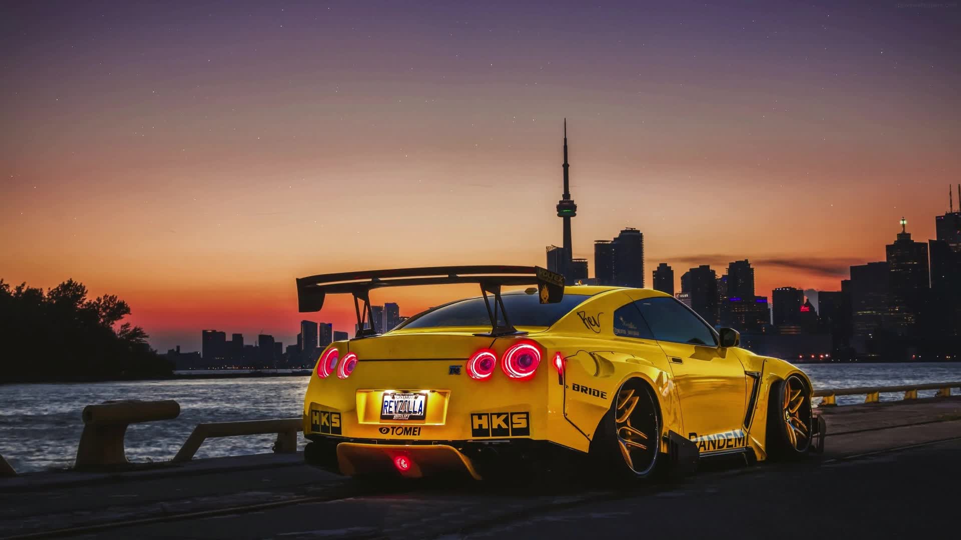 Download PC Animated Yellow Nissan GTR Live Wallpaper