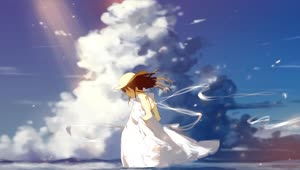 Anime Girl In White Dress 4K Live Wallpaper