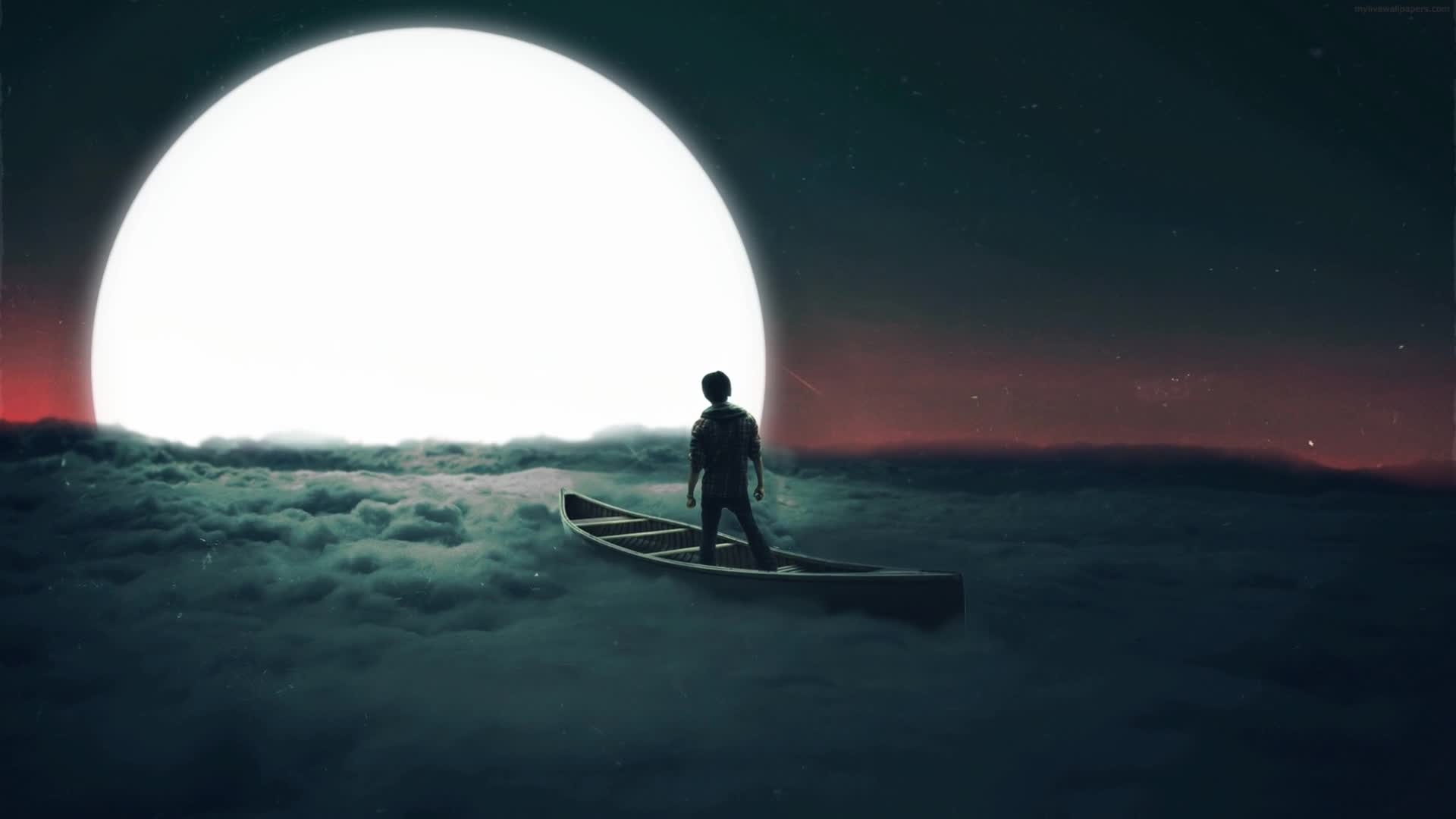 Download PC Boat on Clouds HD Live Wallpaper