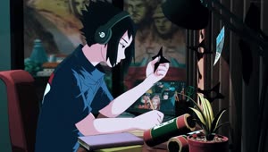 PC Sasuke Studying HD Live Wallpaper