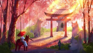 PC Shiba Inu Falling Petals HD Live Wallpaper