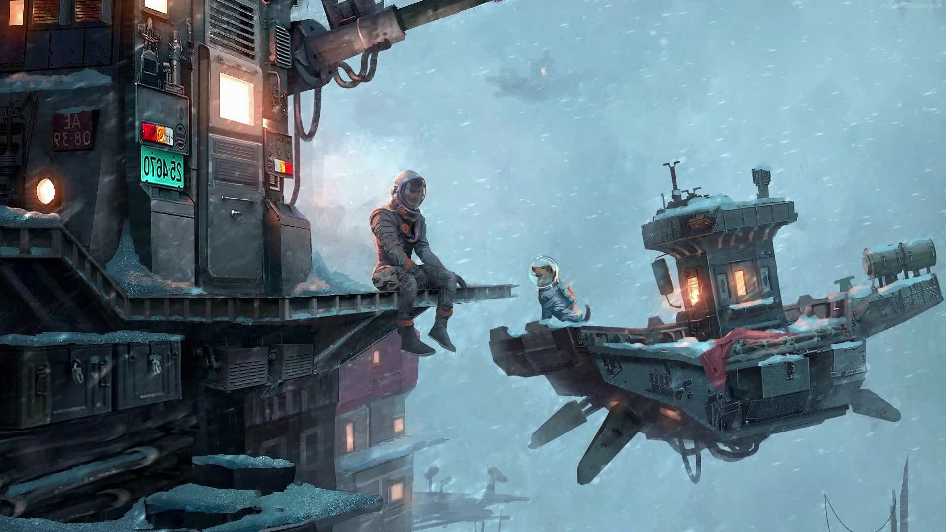 Download PC Spaceman with Dog HD Live Wallpaper