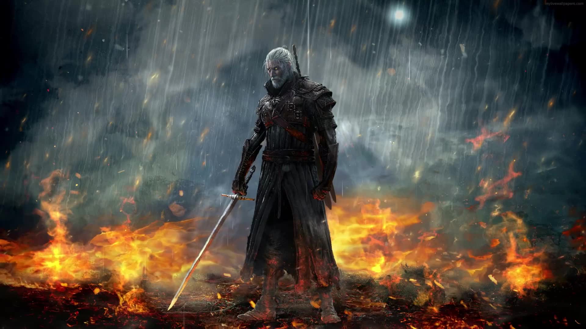 Download PC Witcher Flames HD Live Wallpaper
