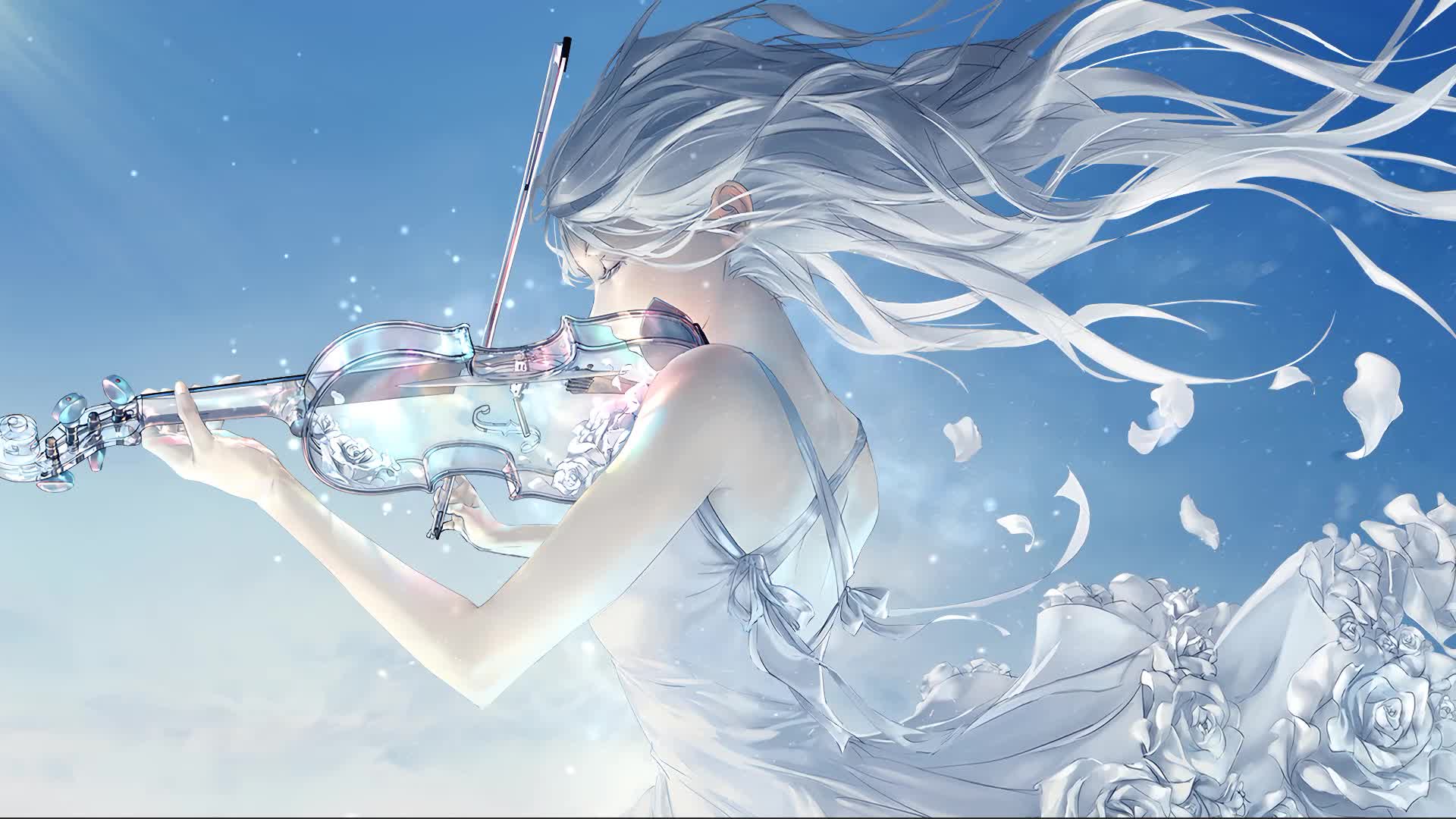Download Anime White Rose Live Wallpaper