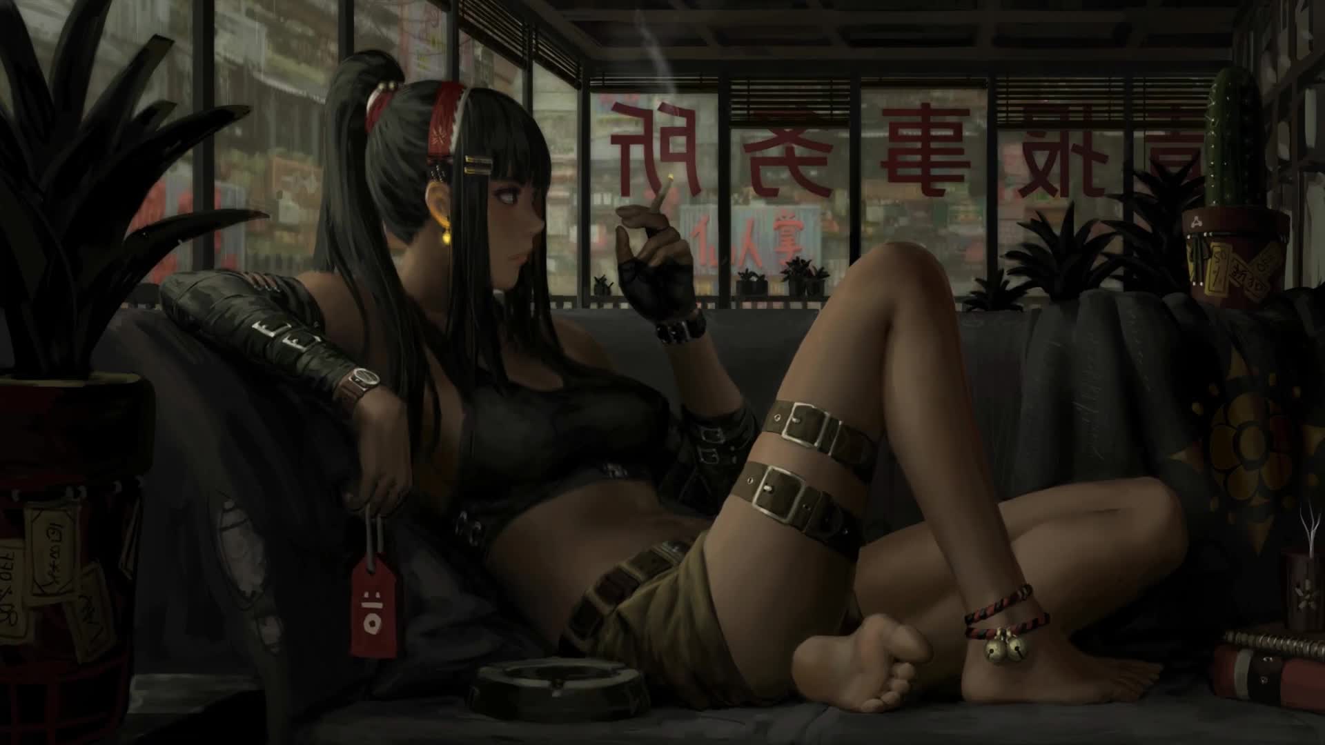 Download Fantasy Girl Smoking HD Live Desktop