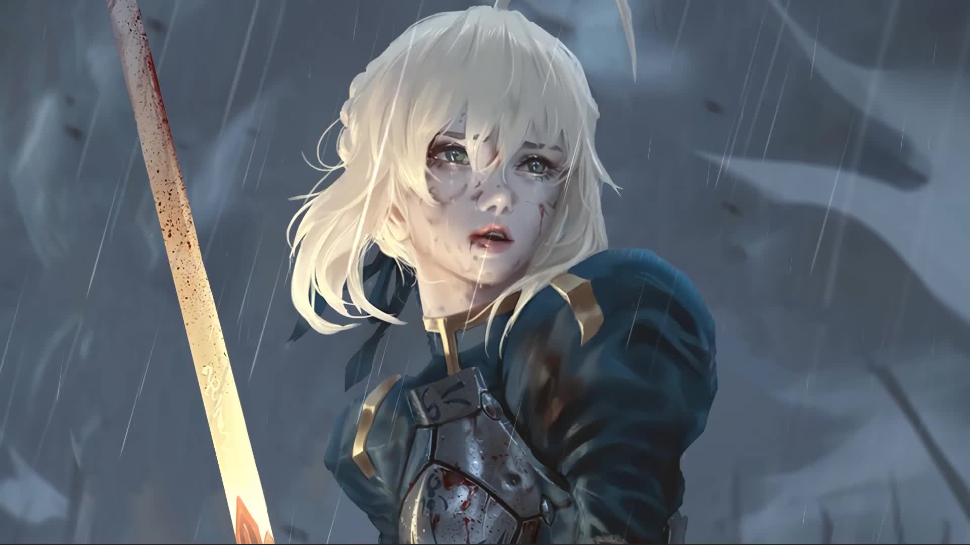 Download Saber Fate Stay Night Girl With Sword Anime Pc Live Wallpaper
