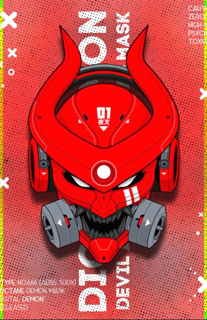 Download Digital Demon Mask Live Phone Wallpaper