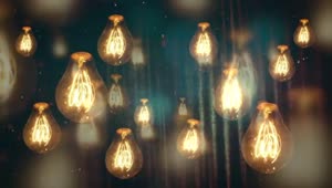 Moving Vintage Light Bulbs Background Motion Video Loops HD