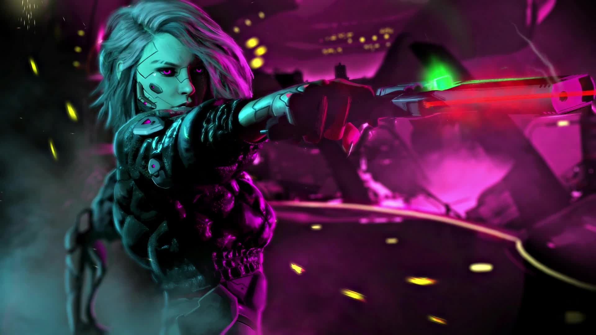 Download Cool Cyber Punk Cyborg Girl 4k Live Wallpaper