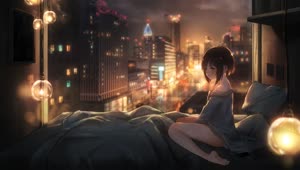 Anime Girl on bed  Live Wallpaper