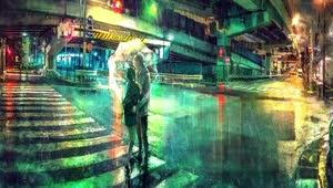 Night in the Rain City Wallpaper Engine
