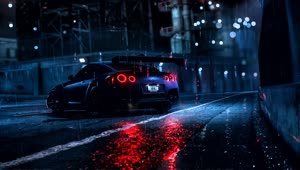 Cool Wallpaper Live Nissan GT R Night rain