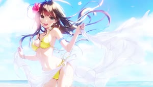 Anime Girl Beach Bikini  Live Wallpaper