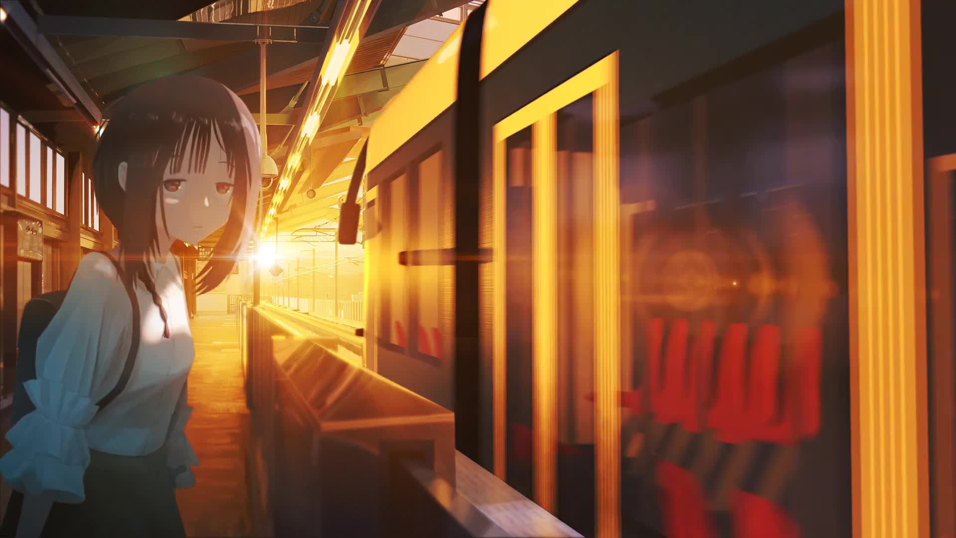 Download Anime Girl  Train Station  Live Wallpaper