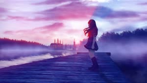 Anime Girl  Rain and Lake  Live Wallpaper