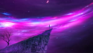 Purple Star Cliff Galaxy Live Wallpaper